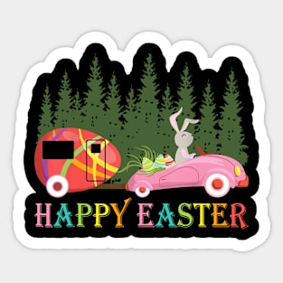 Camping shirt Happy Easter Day Bunny eggs Gift for men women Sticker